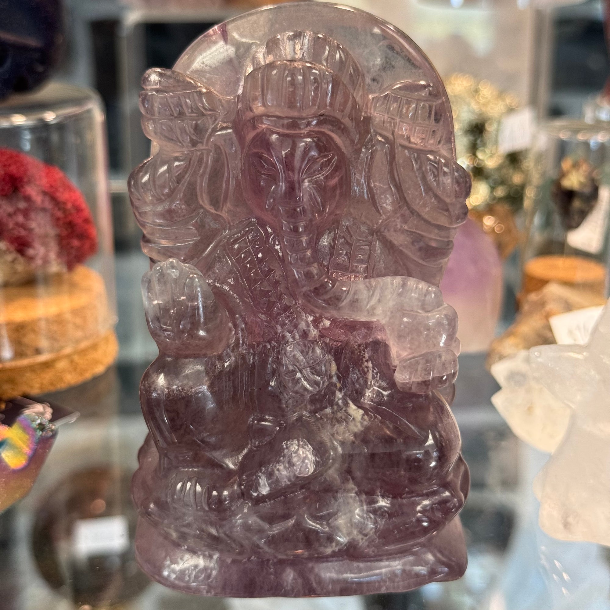 Fluorite Ganesh Gemstone Statue