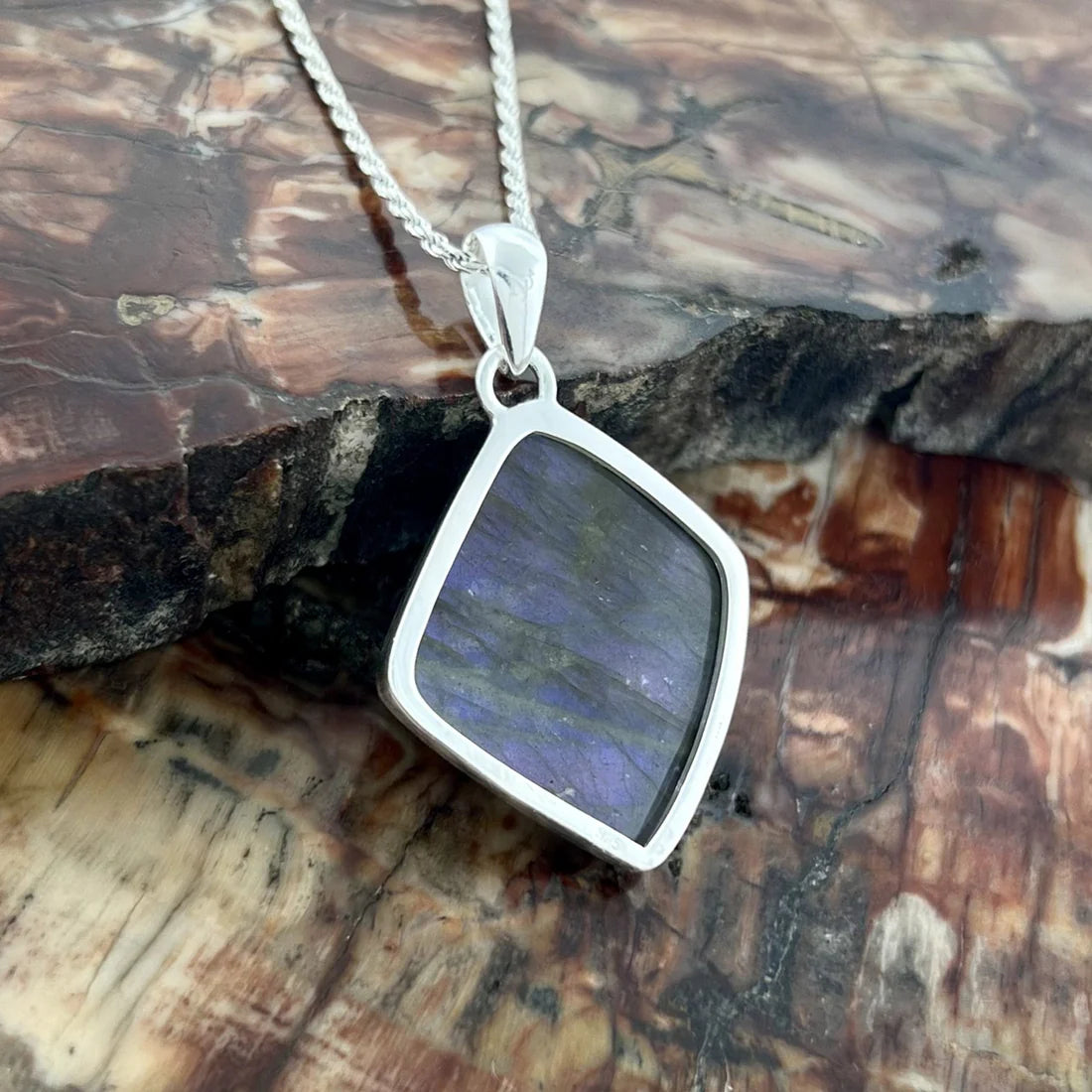 Purple Labradorite Sterling Silver Pendant - Premier Collection