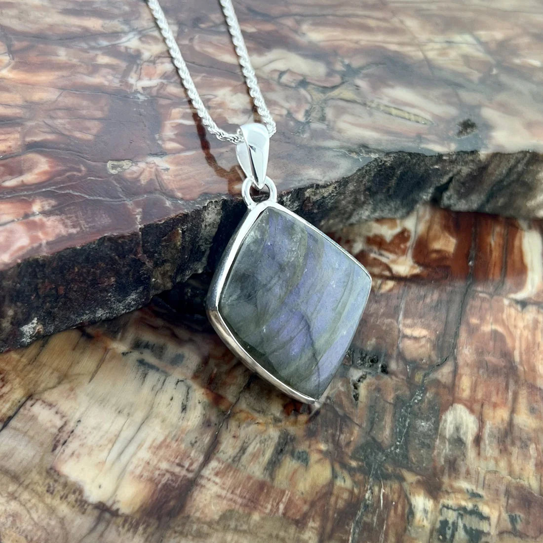 Purple Labradorite Sterling Silver Pendant - Premier Collection