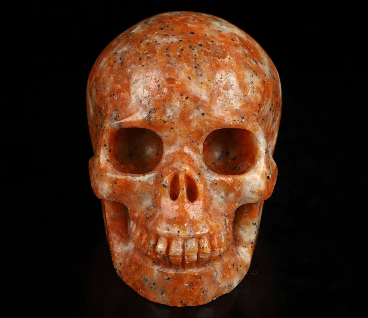 Sunstone Calcite Natural Crystal Skull 3.5&quot;