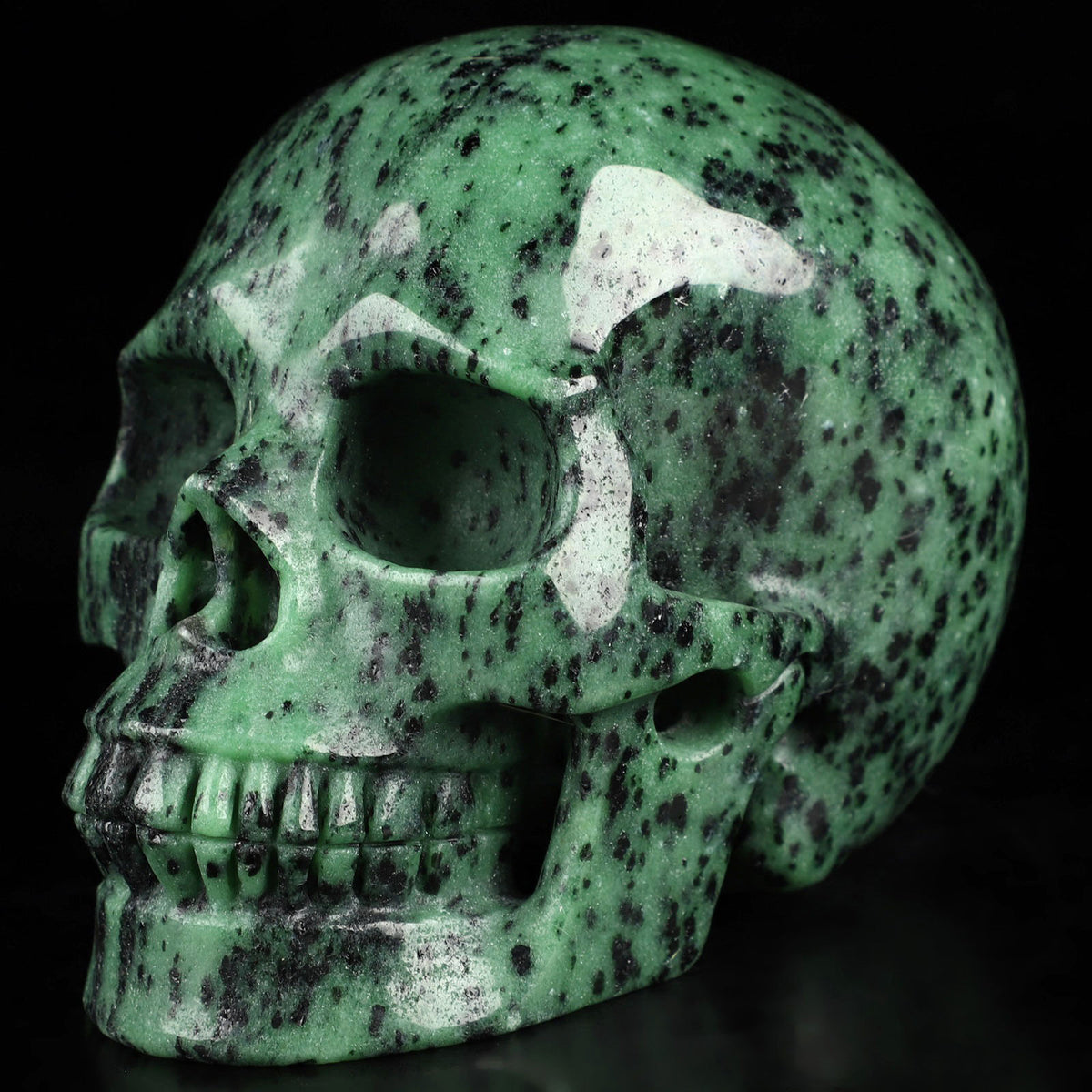 Chrome Zoisite Natural Crystal Skull Large 5.0&quot;