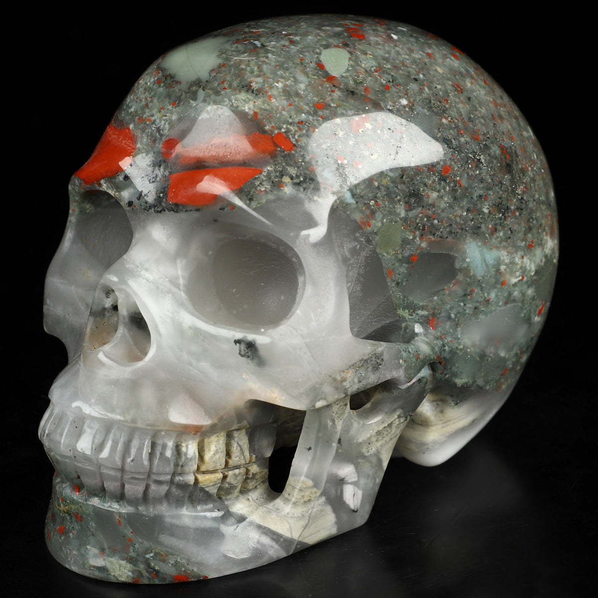 African Bloodstone Natural Crystal Skull Large 5.0&quot;