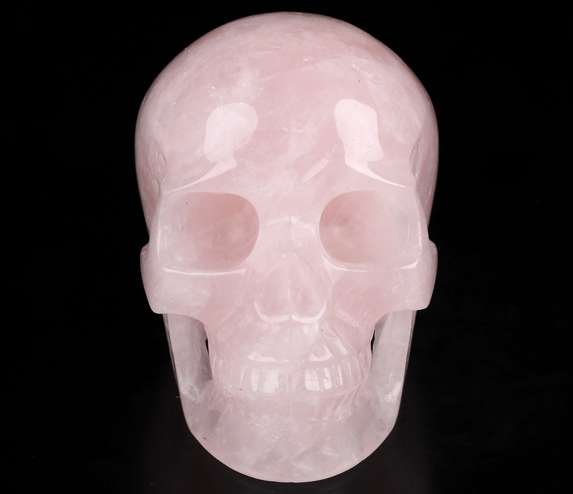 Rose Quartz Natural Crystal Skull Large 5.1"