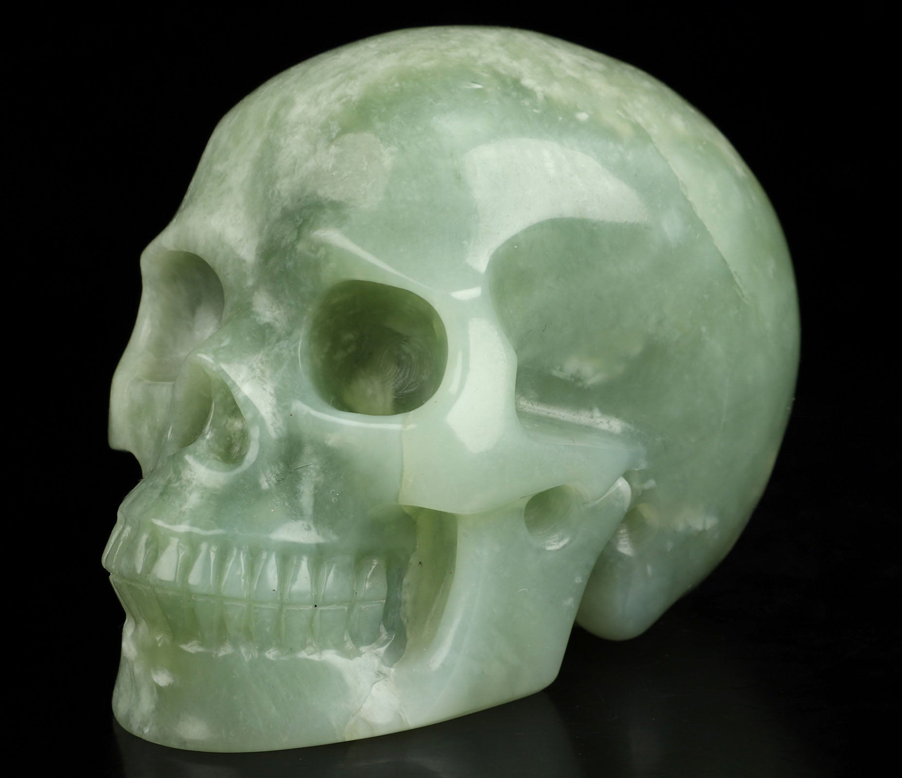 New Jade Natural Crystal Skull 3.5"