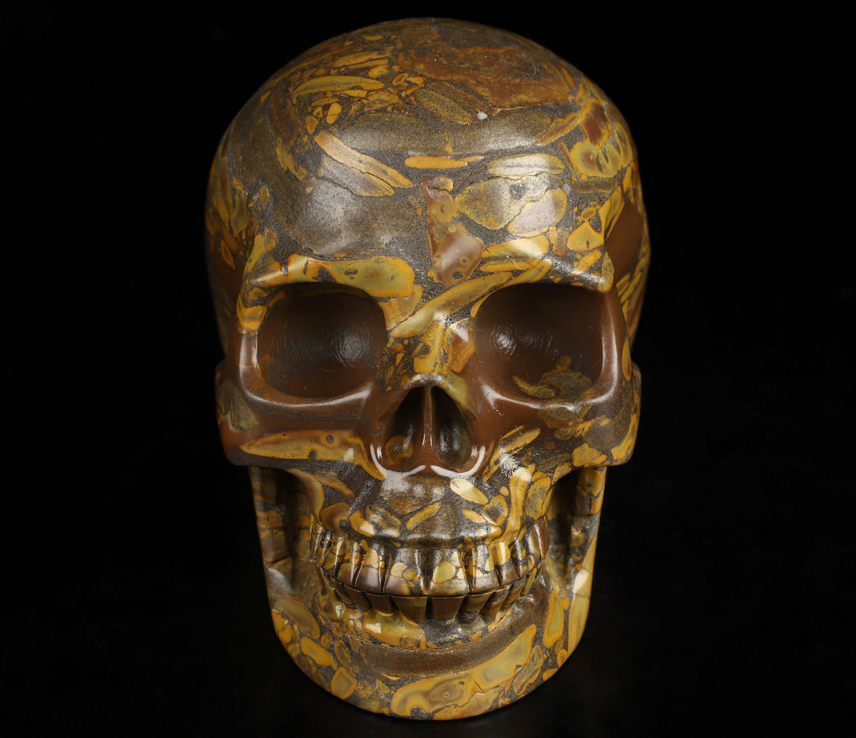 Bamboo Stone Natural Crystal Skull Large 5.0&quot;