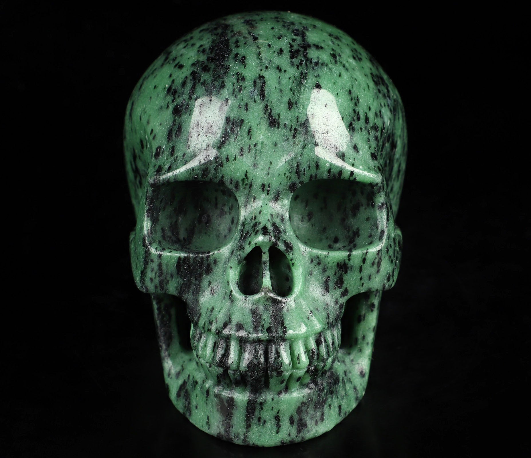 Chrome Zoisite Natural Crystal Skull Large 5.0"