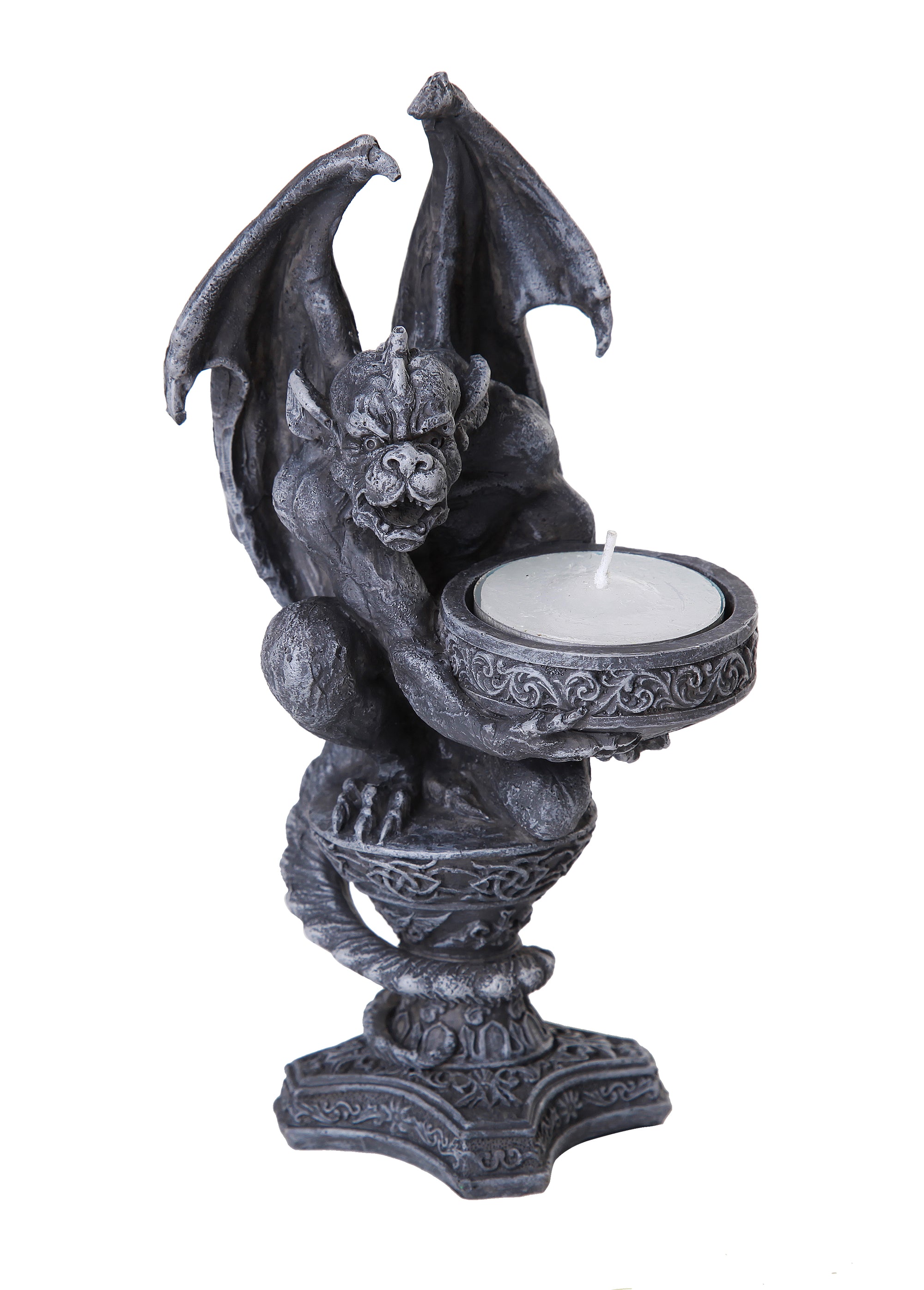 Gargoyle Candleholder On Pedestal