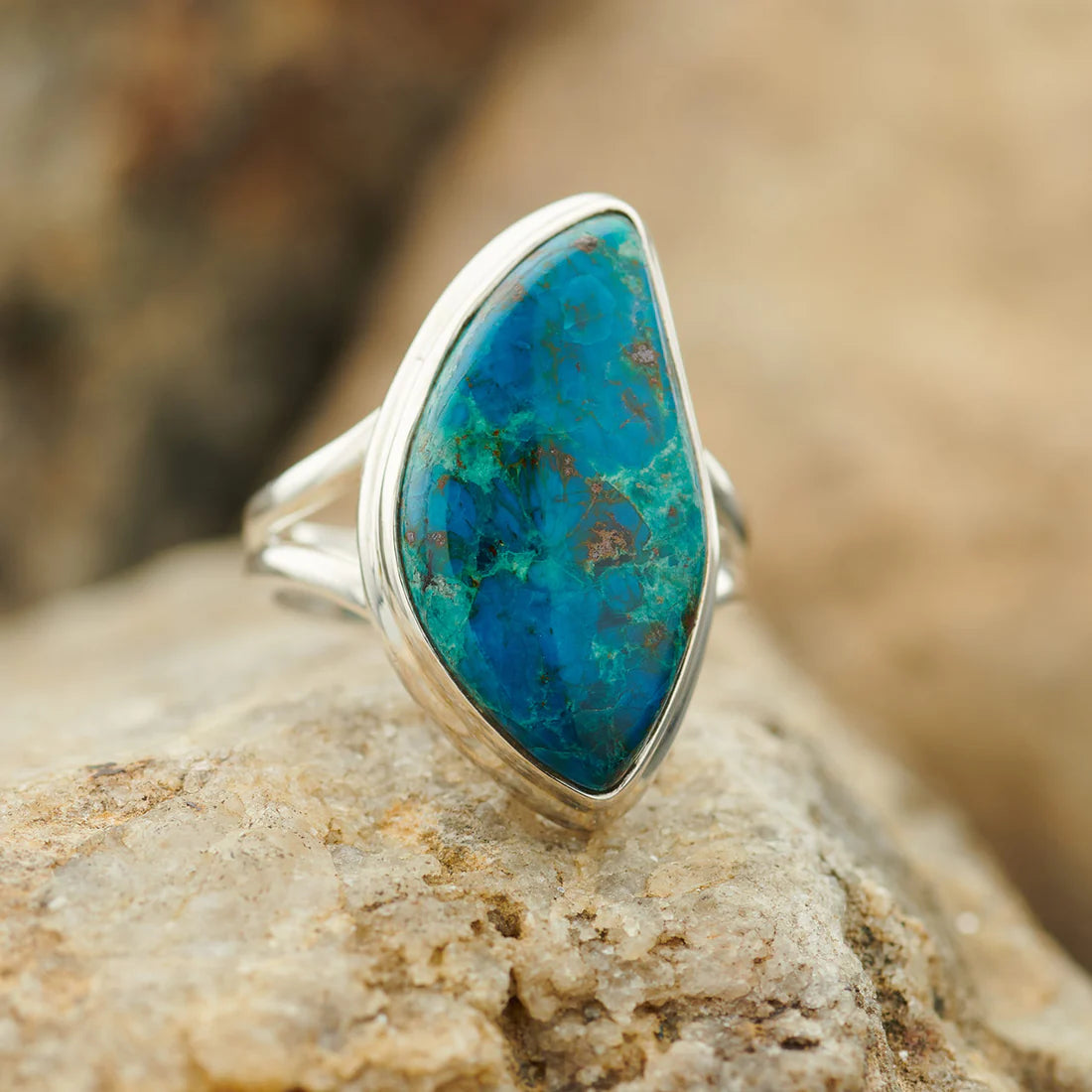 Chrysocolla Sterling Silver Ring