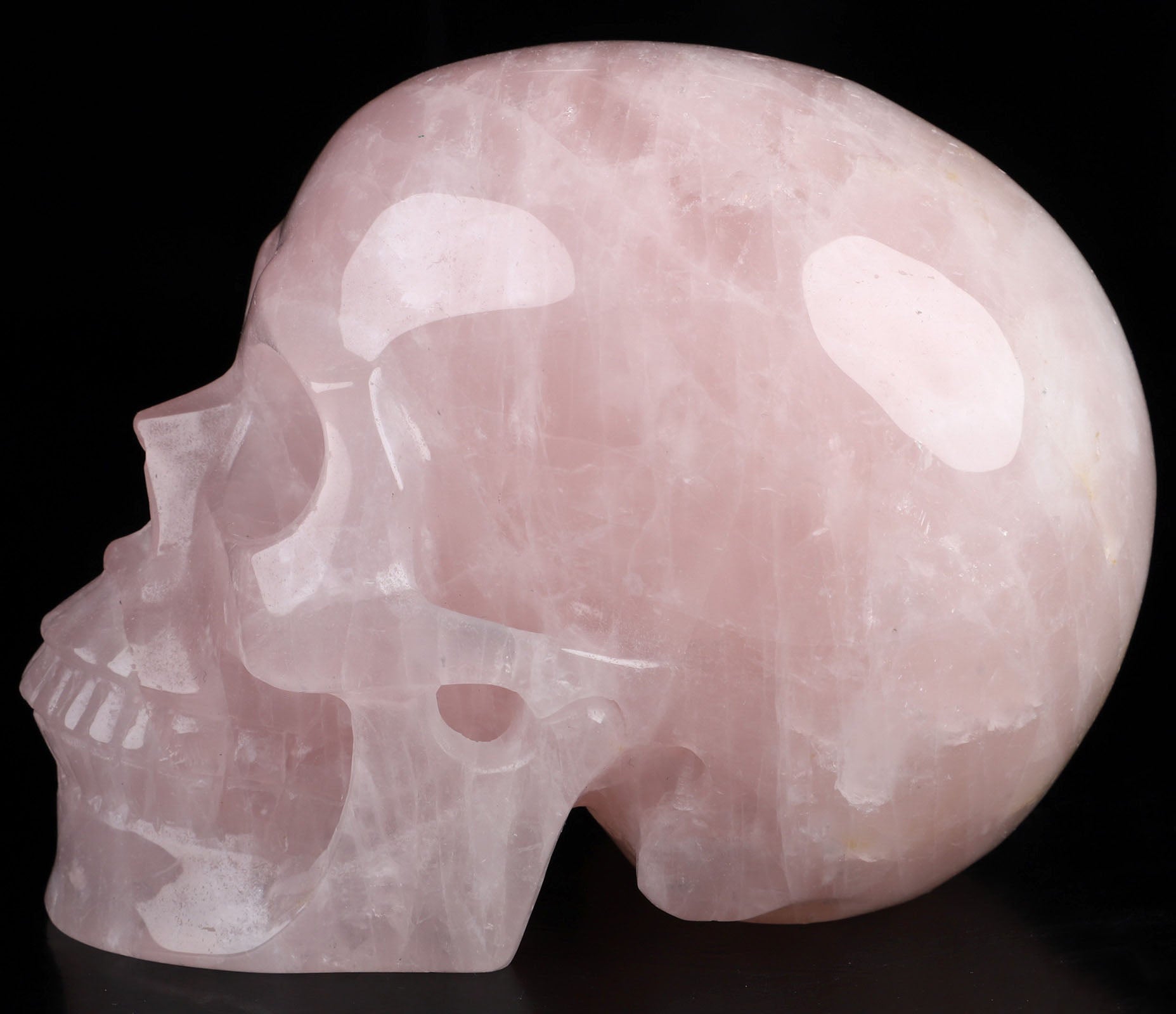 Rose Quartz Natural Crystal Skull Large 5.1"