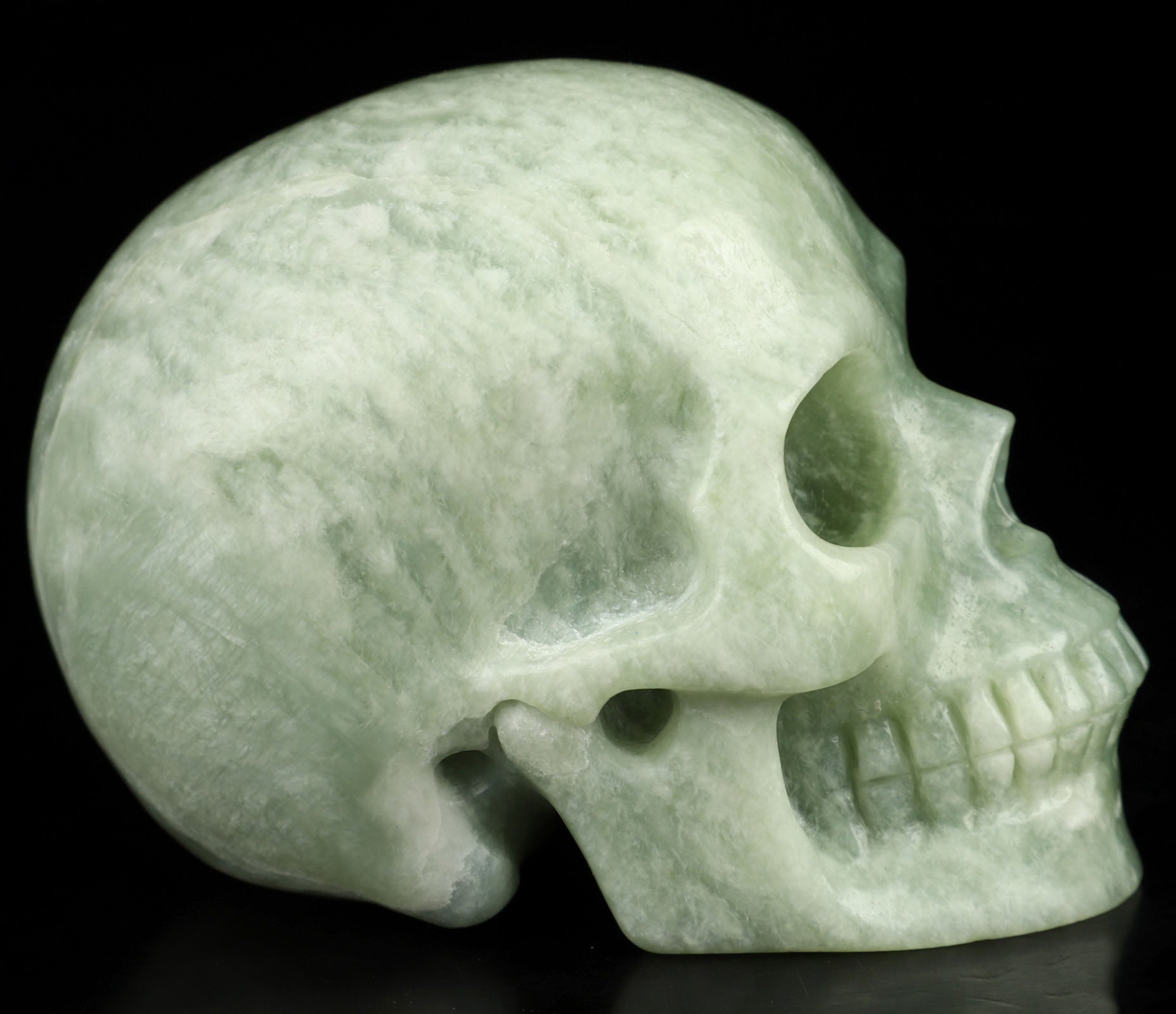 New Jade Natural Crystal Skull 3.5"