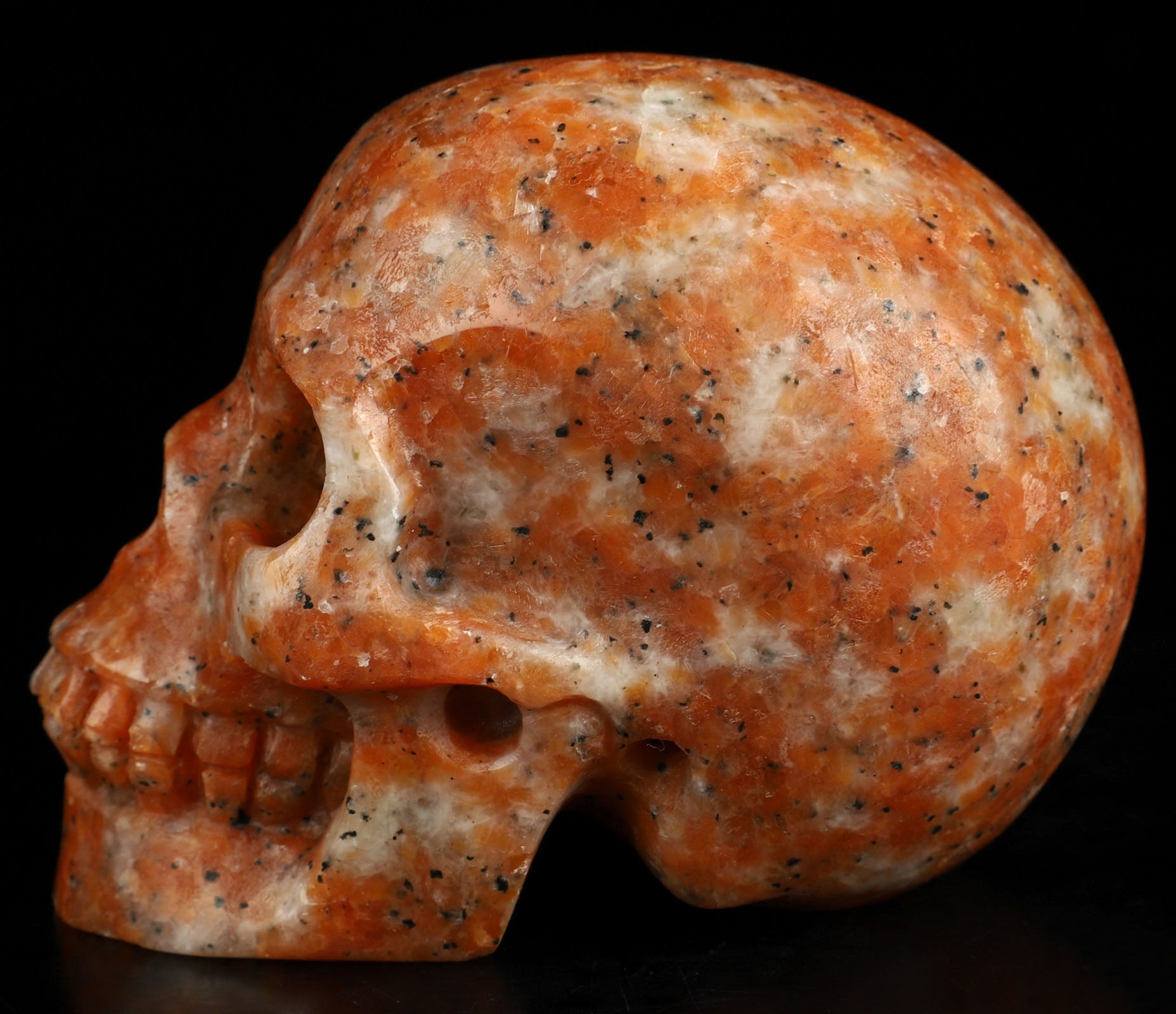 Sunstone Calcite Natural Crystal Skull 3.5"