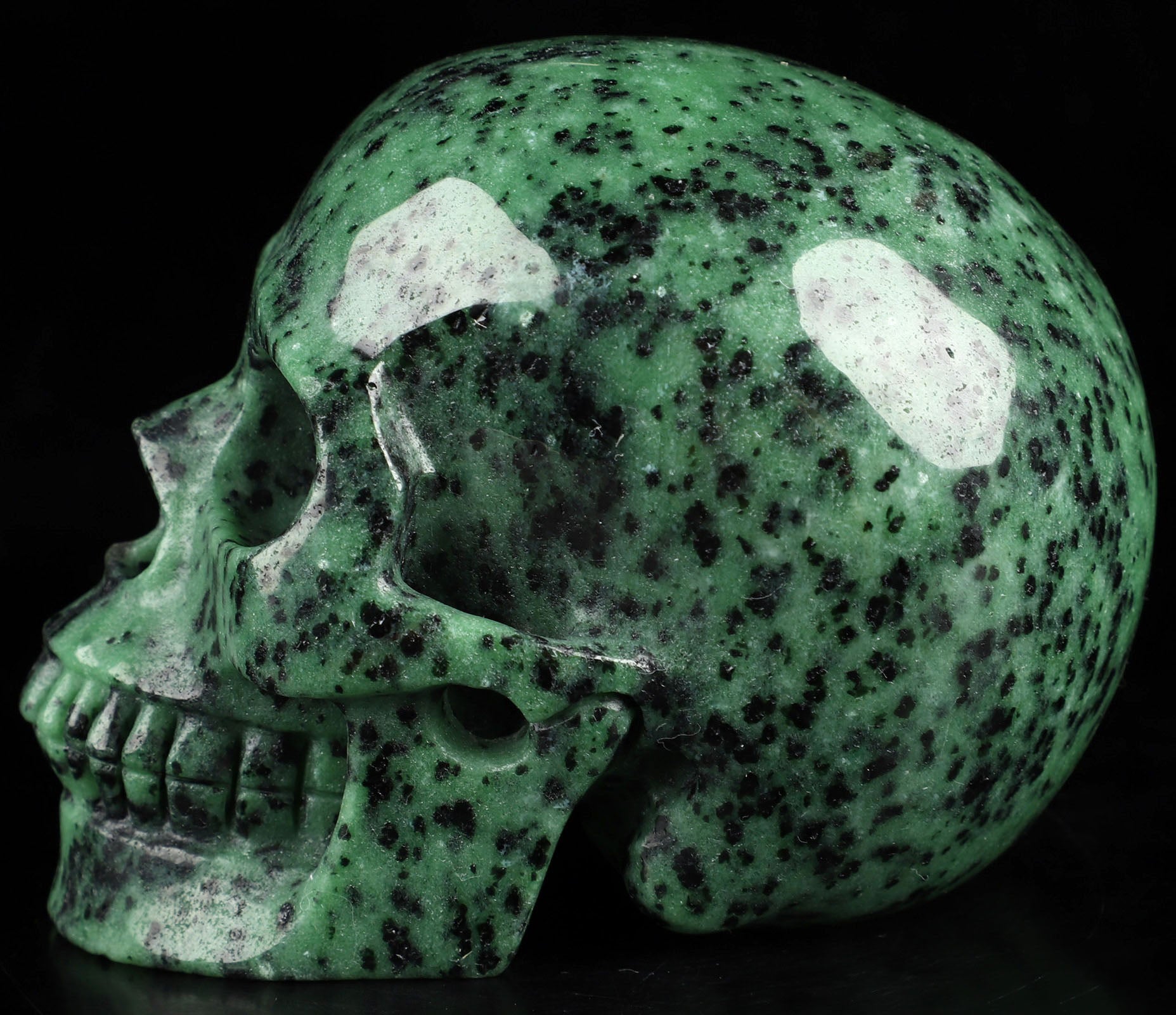 Chrome Zoisite Natural Crystal Skull Large 5.0"