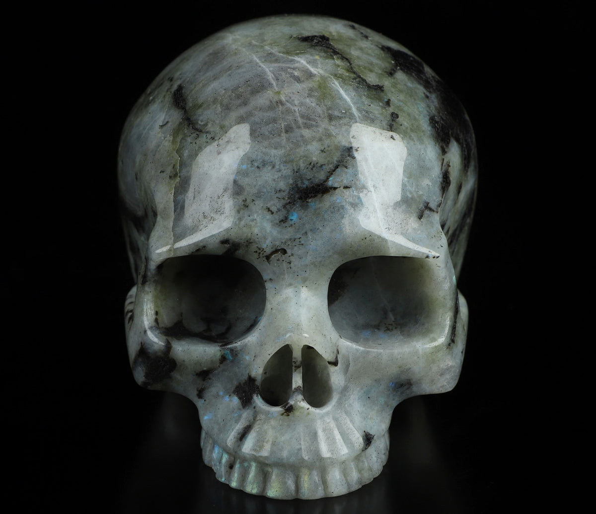 Labradorite Jawless Natural Crystal Skull 4.7&quot;