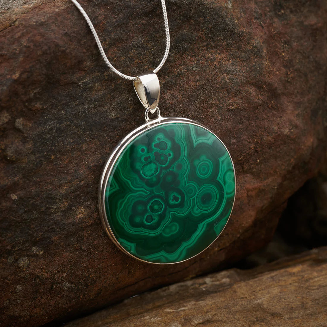 Malachite Sterling Silver Medium Pendant