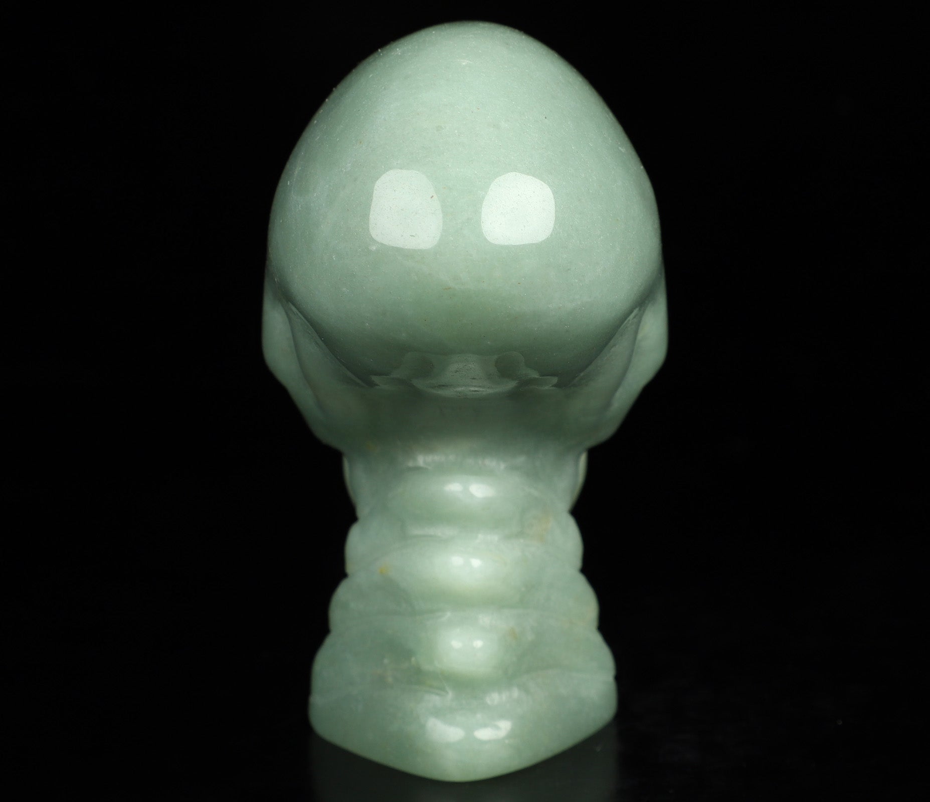 Green Aventurine Elongated Mayan Alien Crystal Skull 3.7"