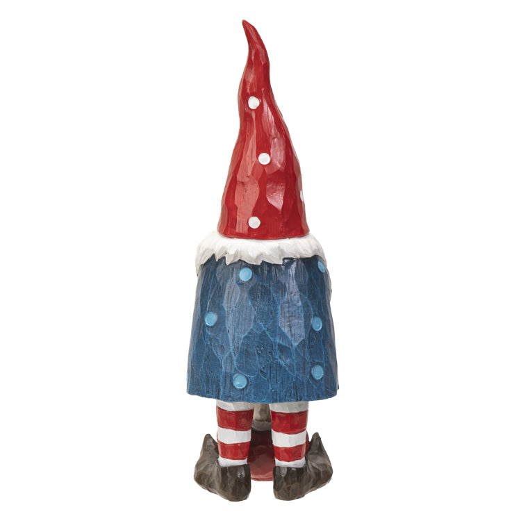 Whimsical Gnome on Mushroom Statue