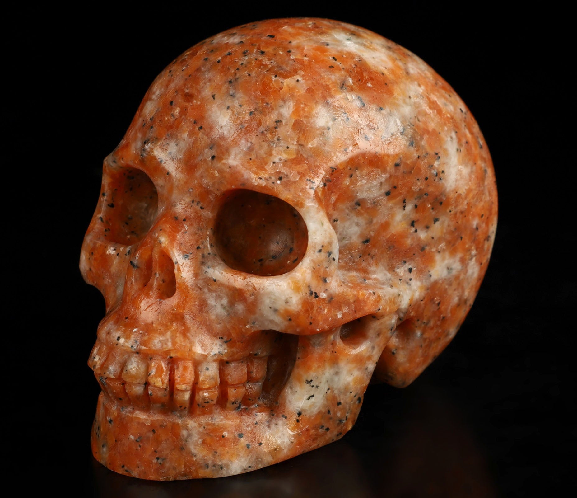 Sunstone Calcite Natural Crystal Skull 3.5"