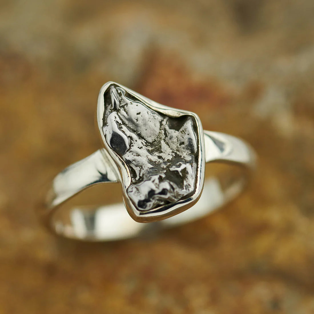 Meteorite Sterling Silver Ring - Campo Del Cielo