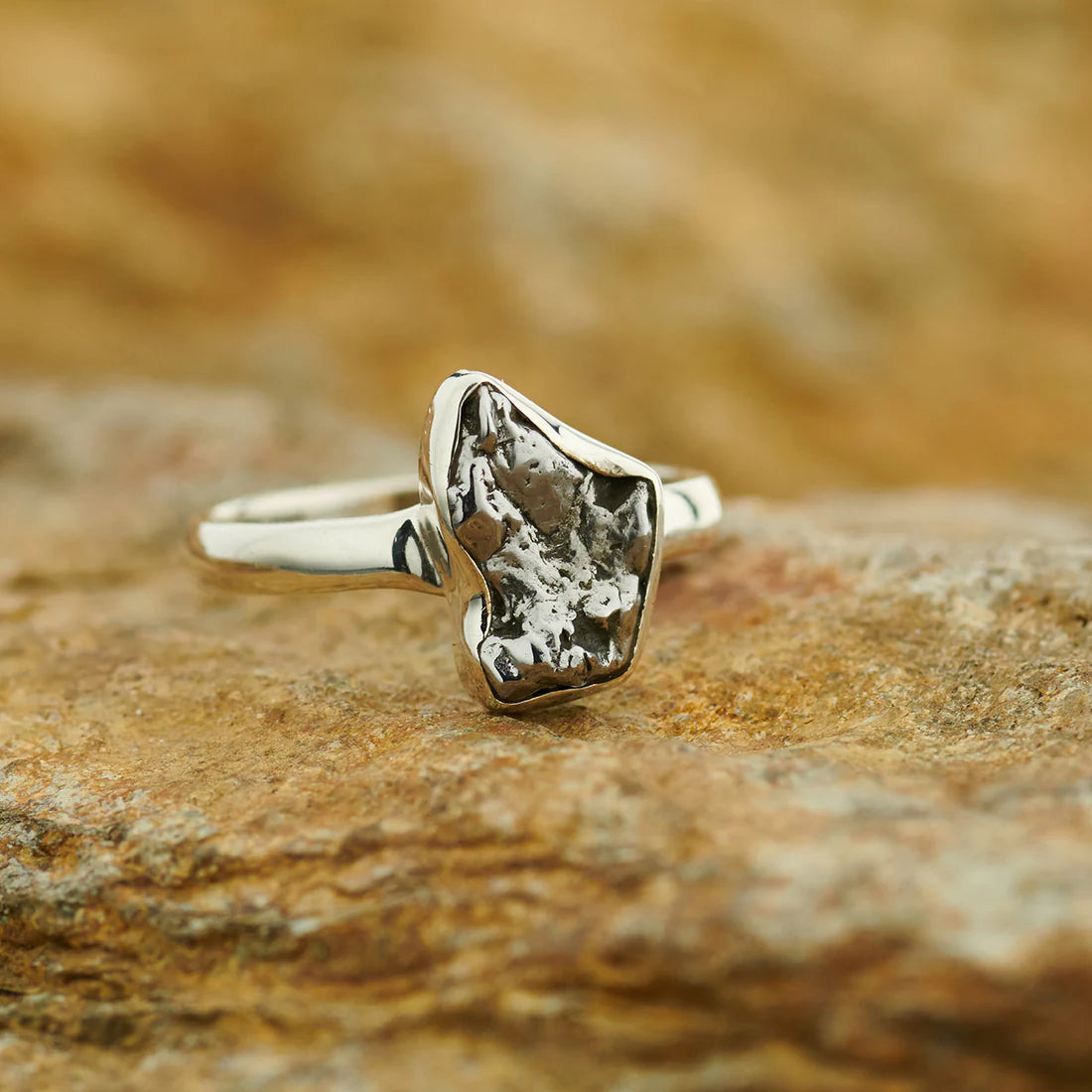 Meteorite Sterling Silver Ring - Campo Del Cielo