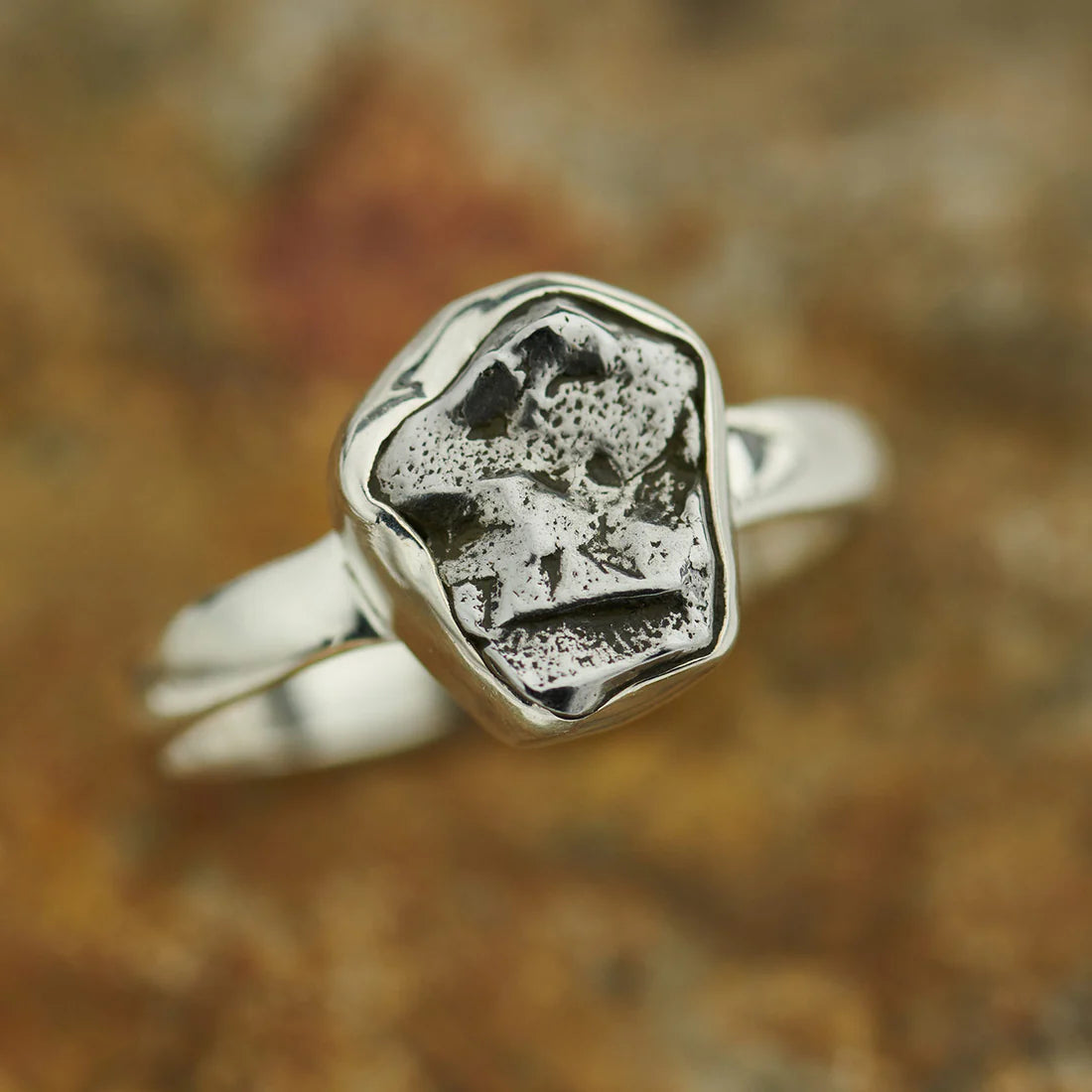 Meteorite Sterling Silver Ring - Campo Del Cielo