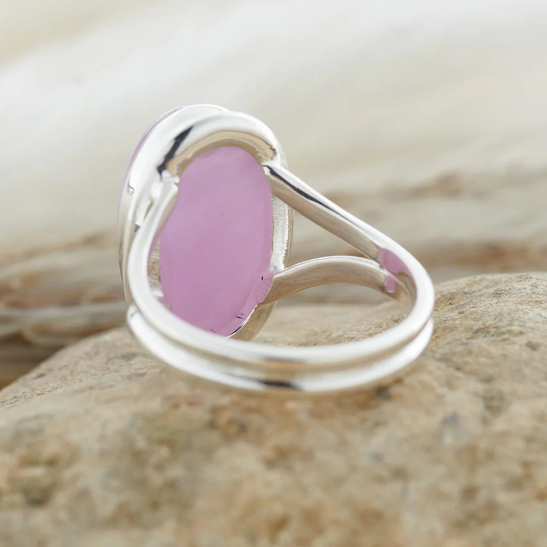 Pink kunzite sterling silver ring deals