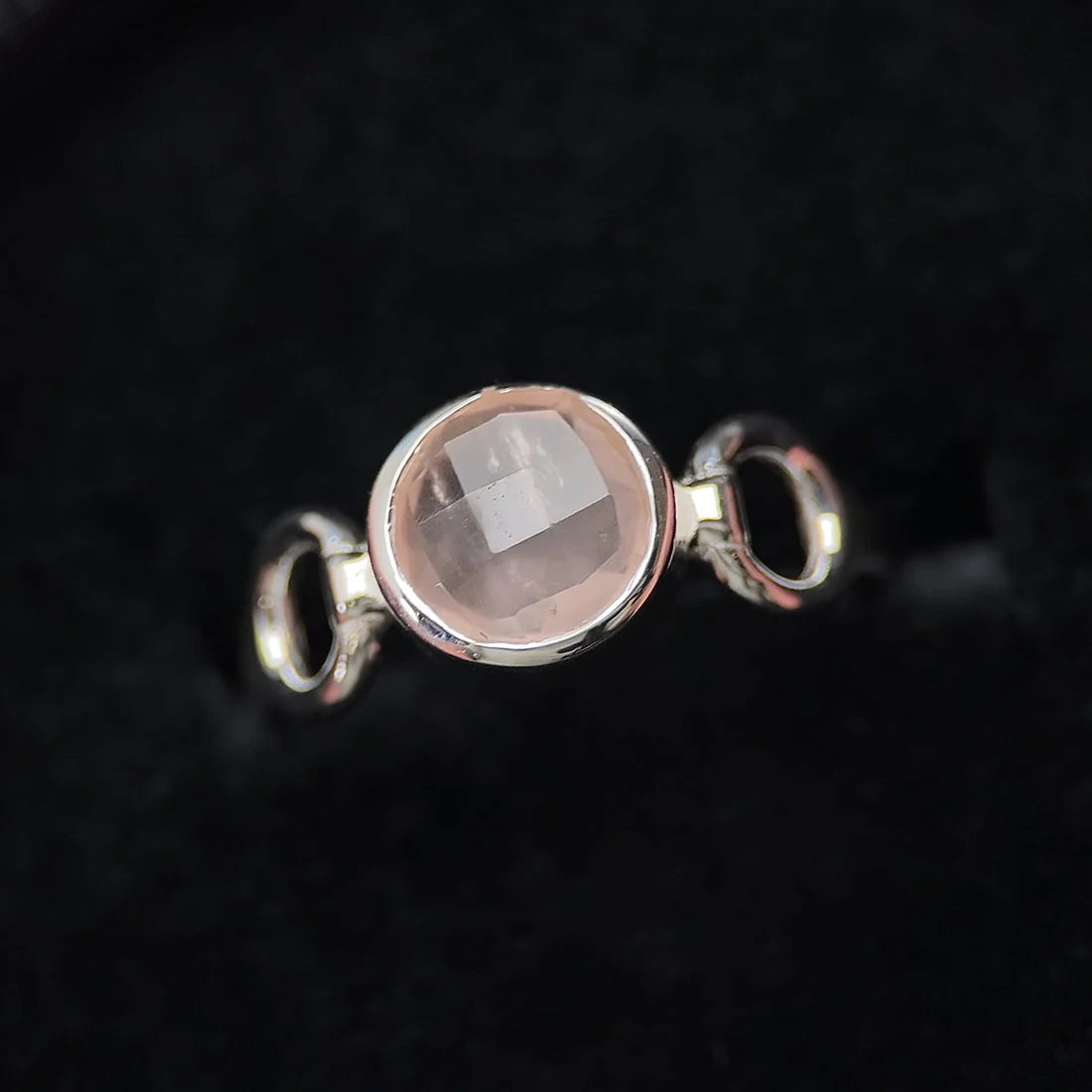 Rose Quartz Sterling Silver Trinity Ring