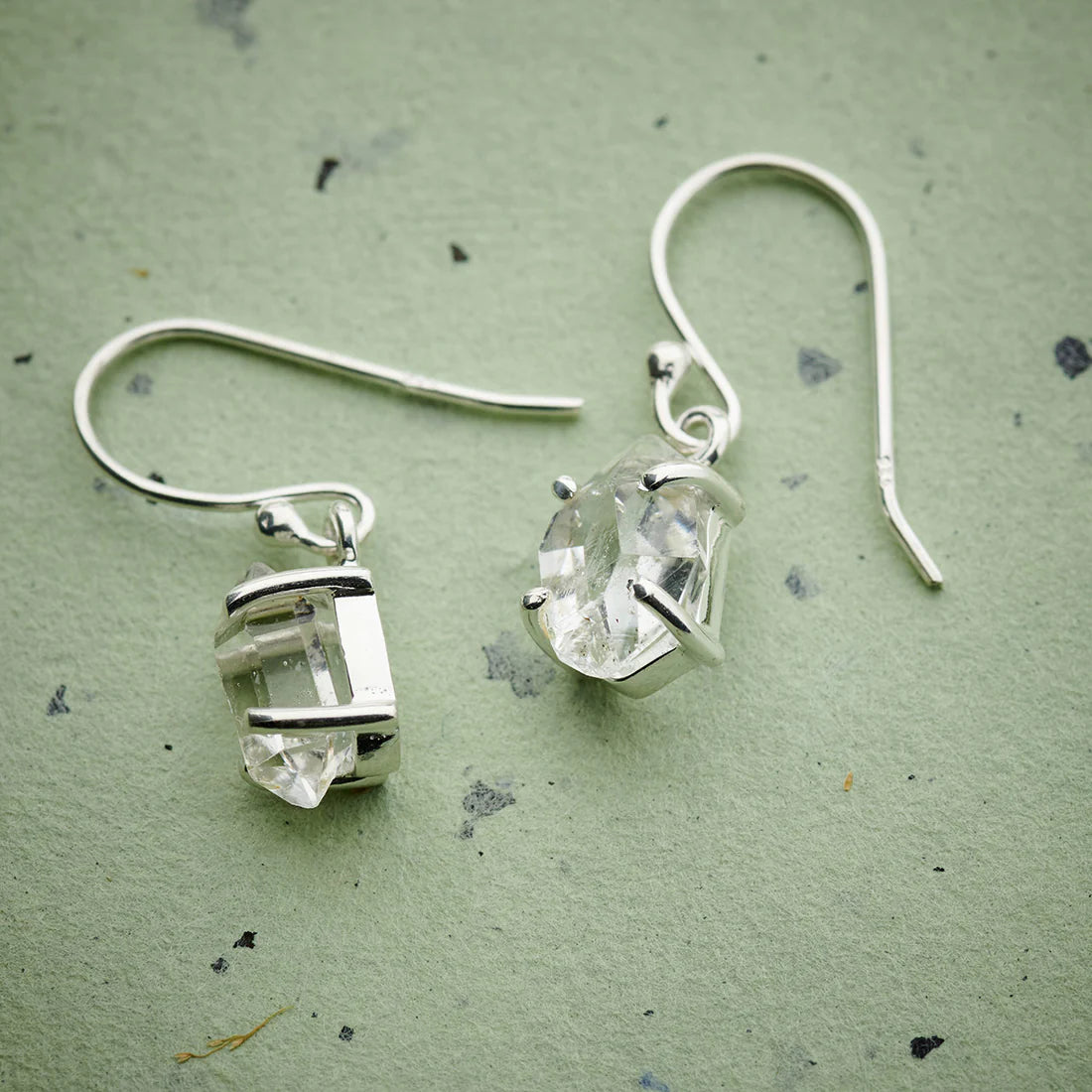 Herkimer Diamond Sterling Silver Dangle Earrings