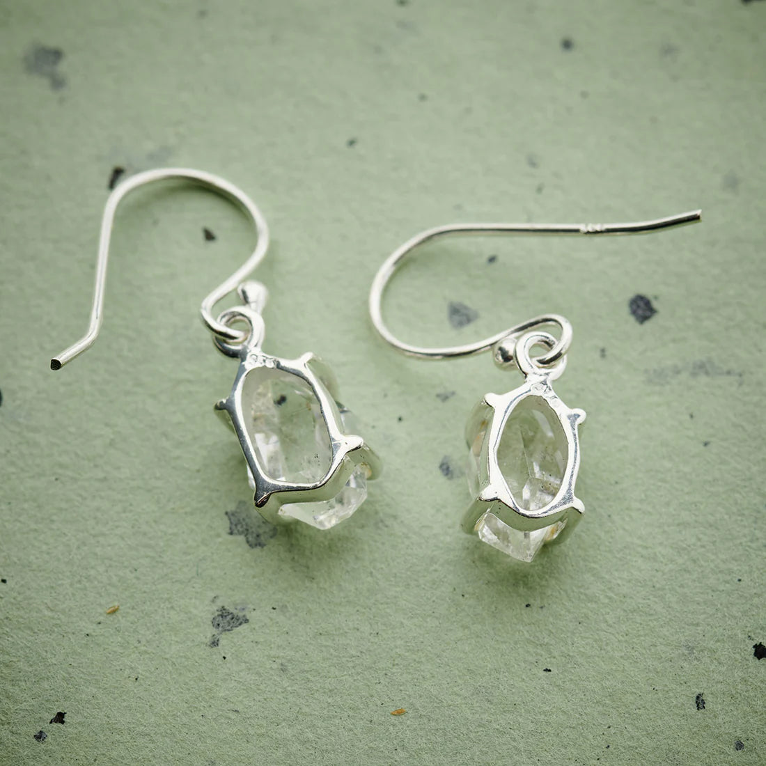 Herkimer Diamond Sterling Silver Dangle Earrings