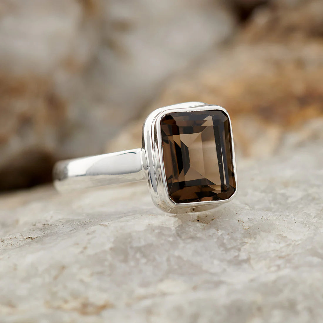 Smoky Quartz Sterling Silver Ring