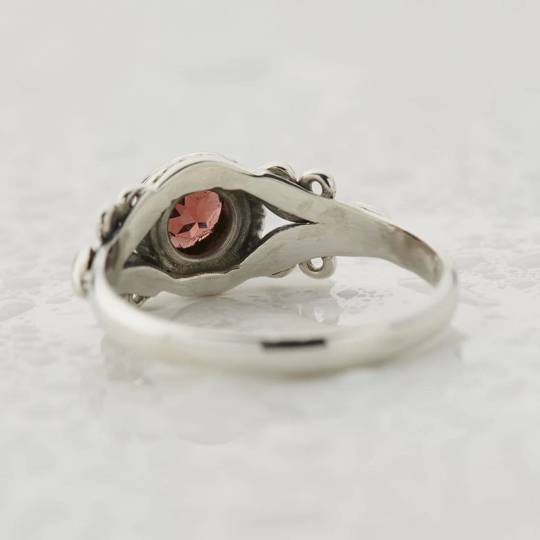 Garnet Sterling Silver Eden Ring