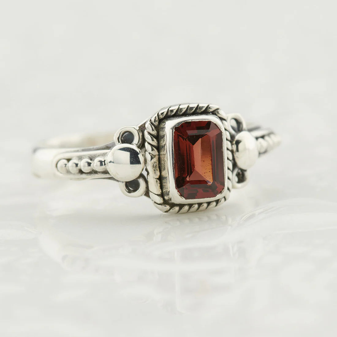 Garnet Sterling Silver Orion Ring