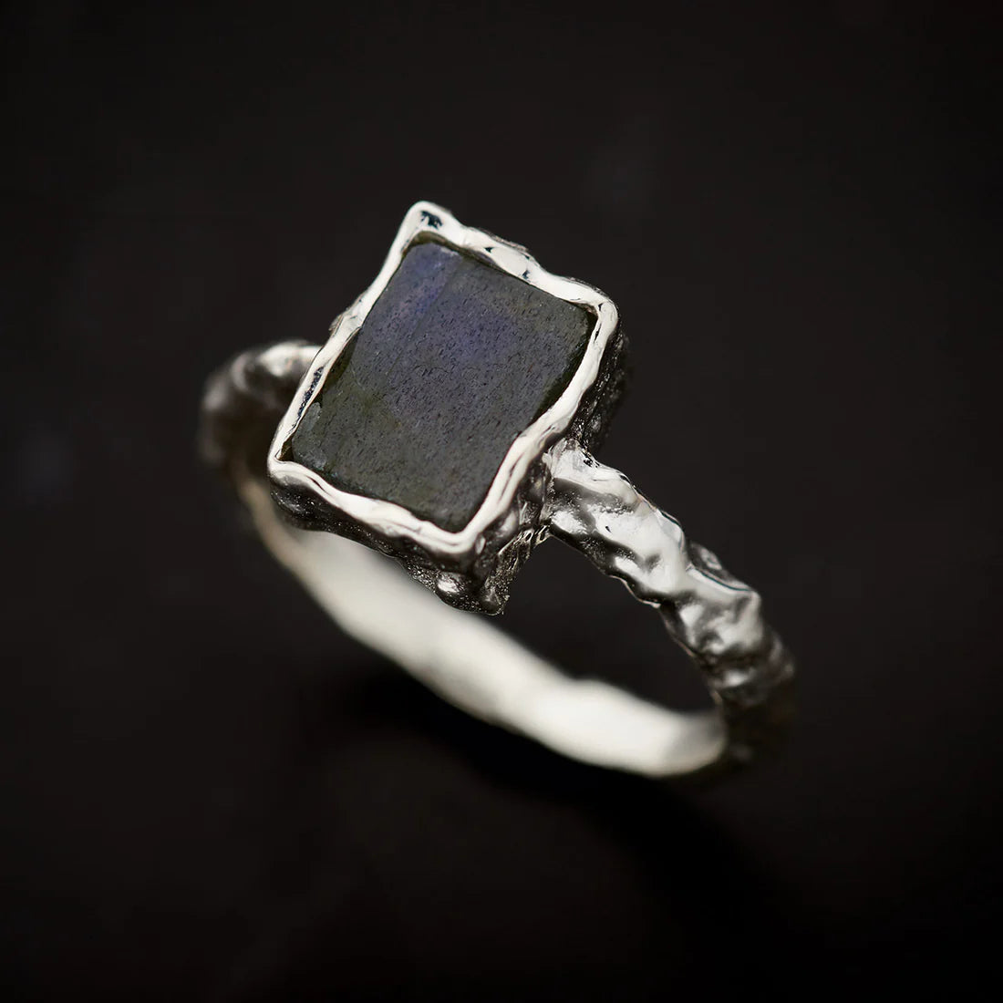 Labradorite Sterling Silver Rec Drip Ring