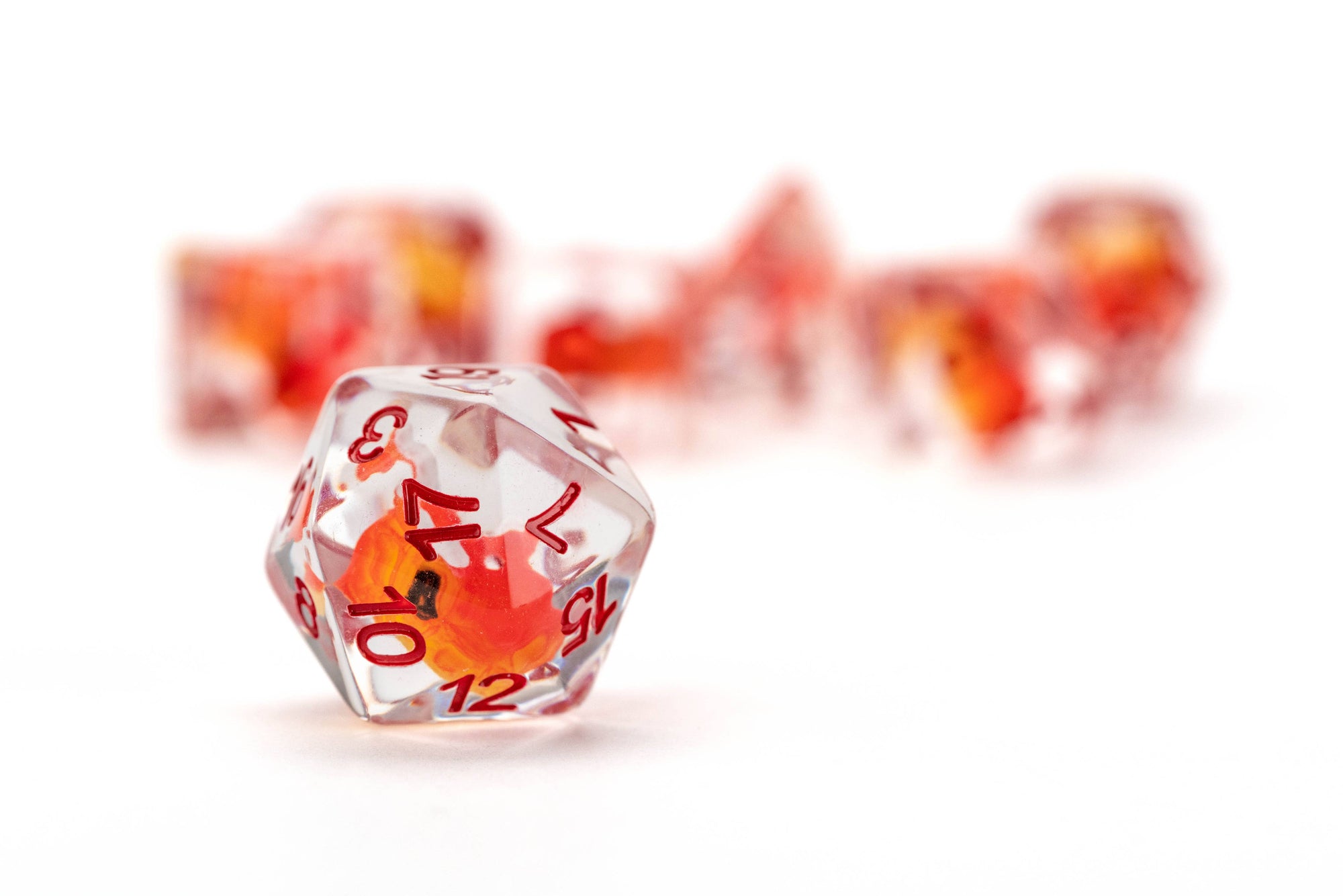 Dragon Storm Inclusion Resin Dice Set: Red Dragon