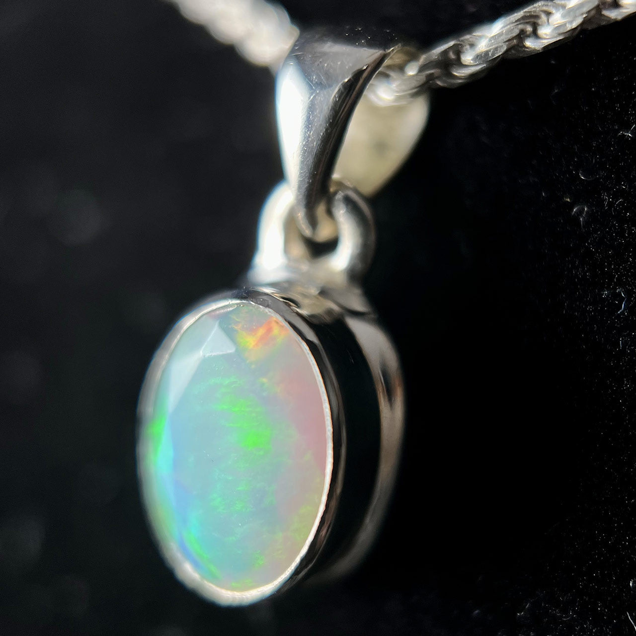 Top Opal sterling silver pendant