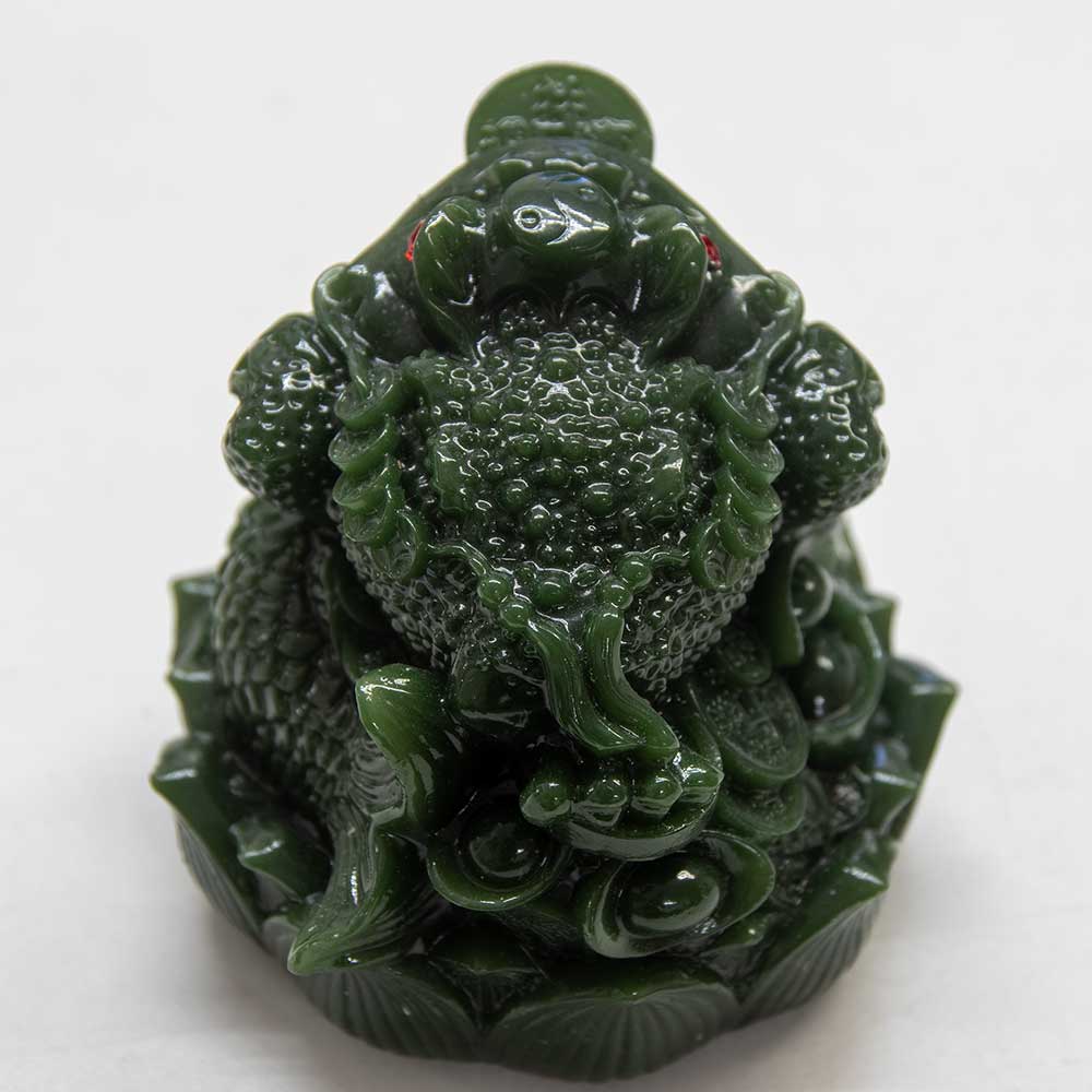 Polyresin Feng Shui Figurine Money Toad - Jade