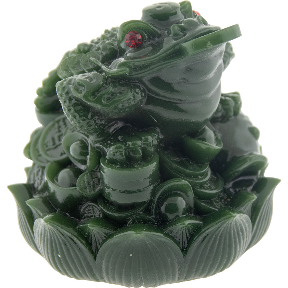 Polyresin Feng Shui Figurine Money Toad - Jade