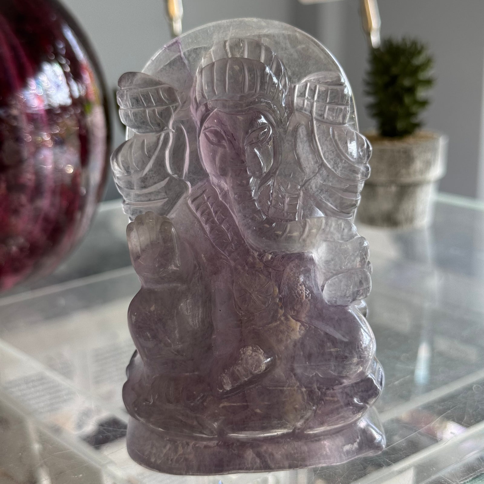 Fluorite Ganesh Gemstone Statue