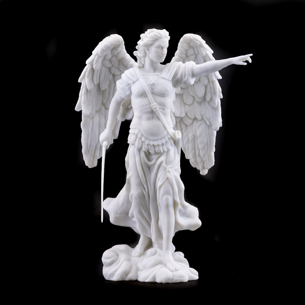 Archangel St. Michael Statue - 12&quot; Marble Finish