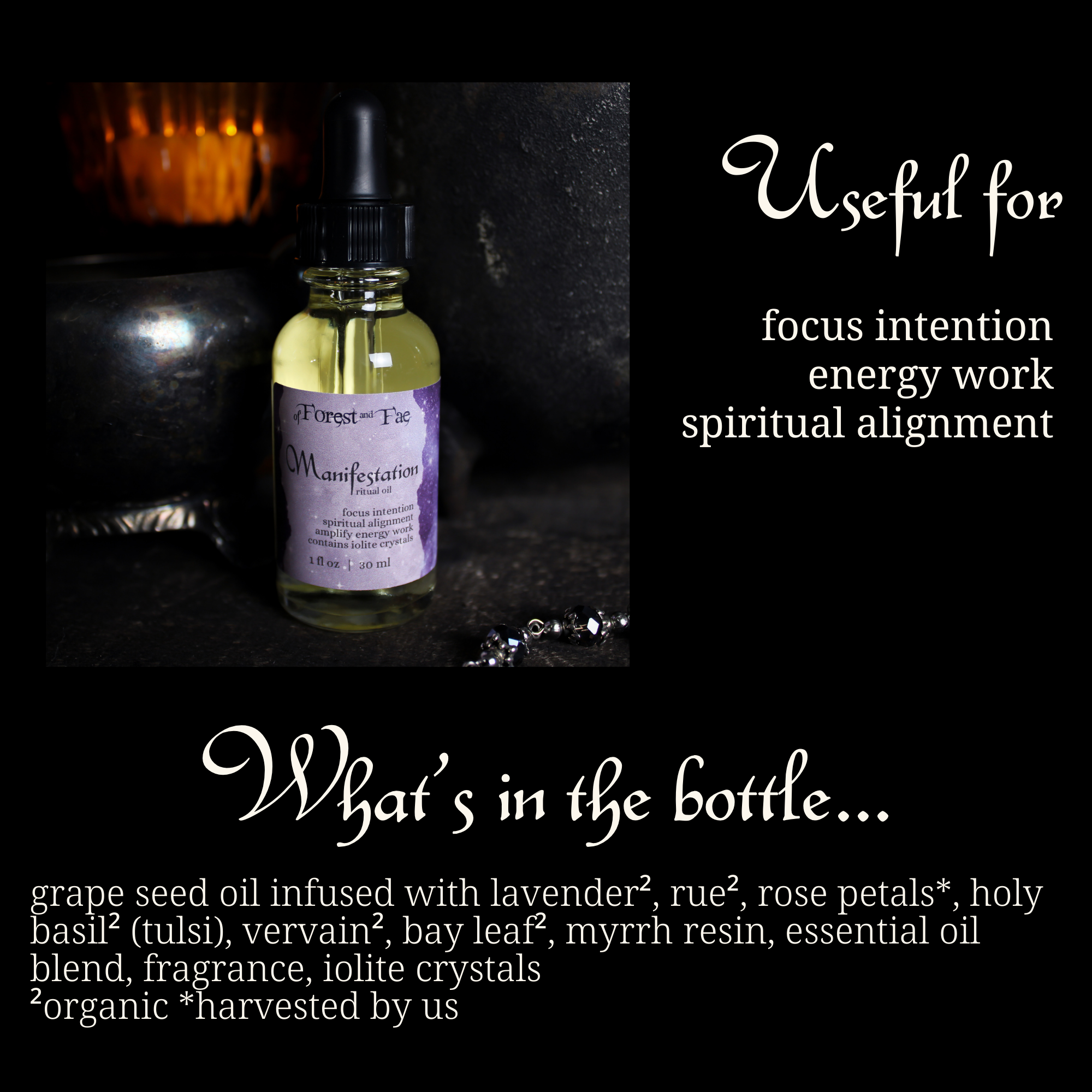 Manifestation Ritual Oil • Altar Oil for Intention Setting