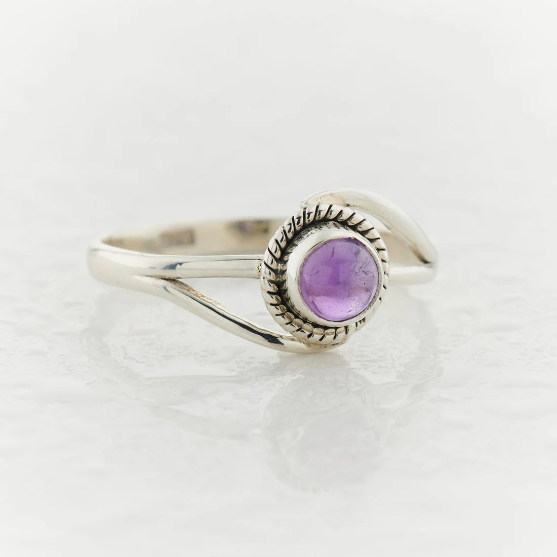Amethyst Sterling Silver Infinity Ring