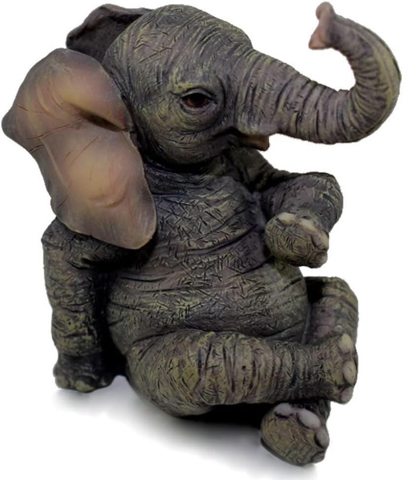 Baby Elephant Sitting With Crossed Legs Figurine