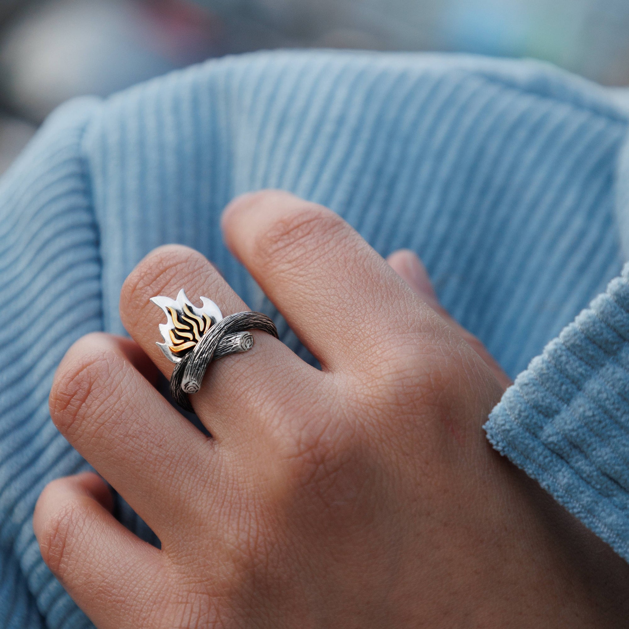 Sterling Silver and Bronze Campfire Ring