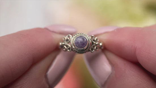 Lepidolite  Sterling Silver Eden Ring