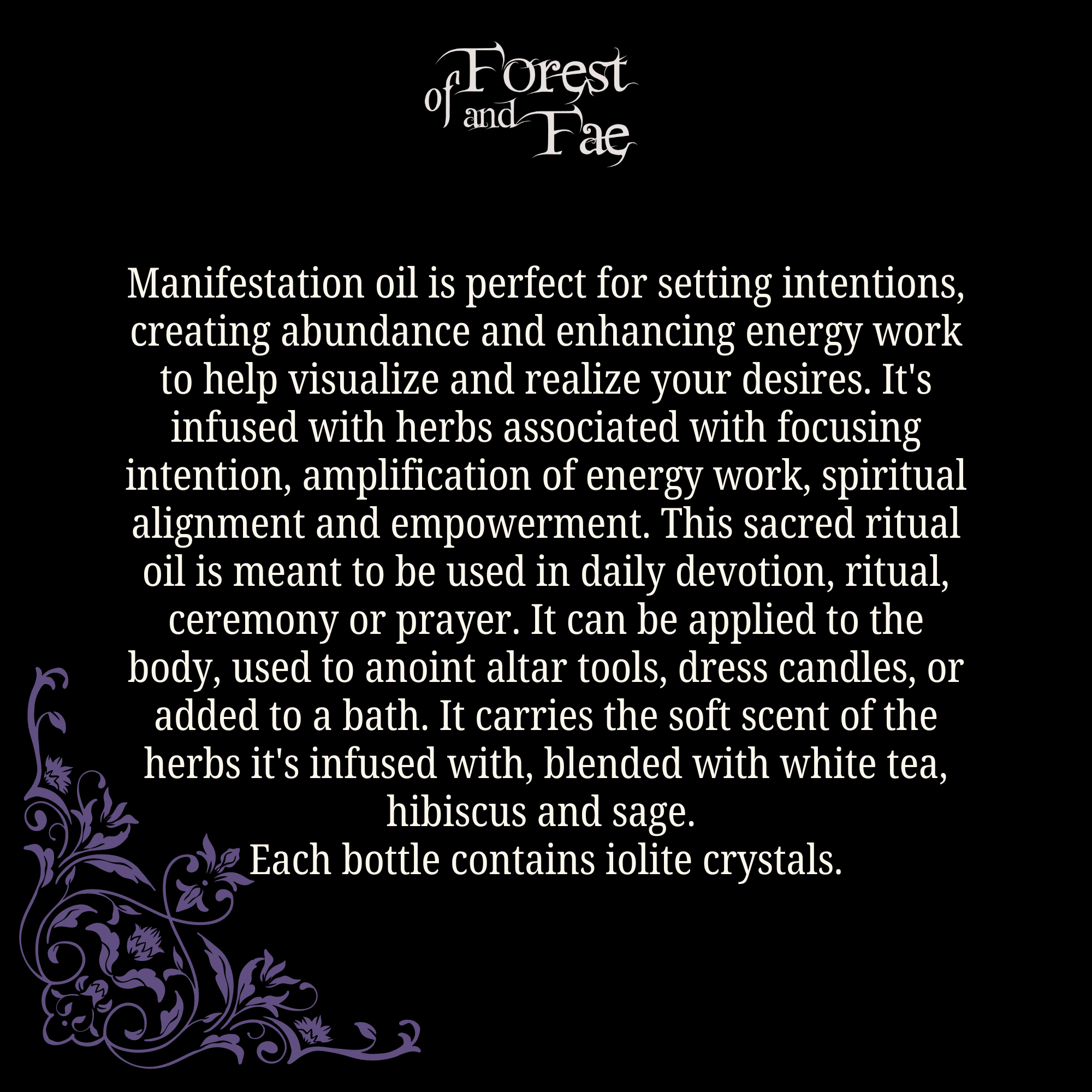 Manifestation Ritual Oil • Altar Oil for Intention Setting