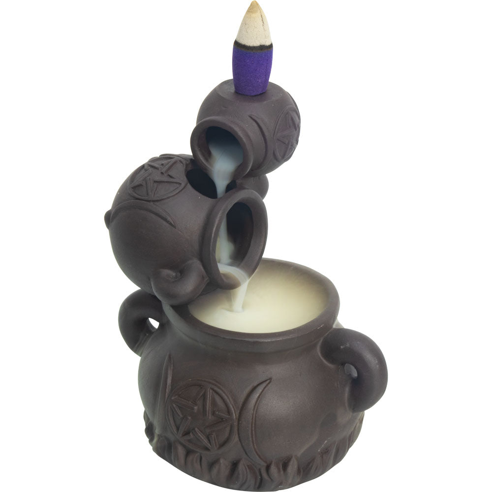 Ceramic Backflow Incense Burner - Triple Cauldrons