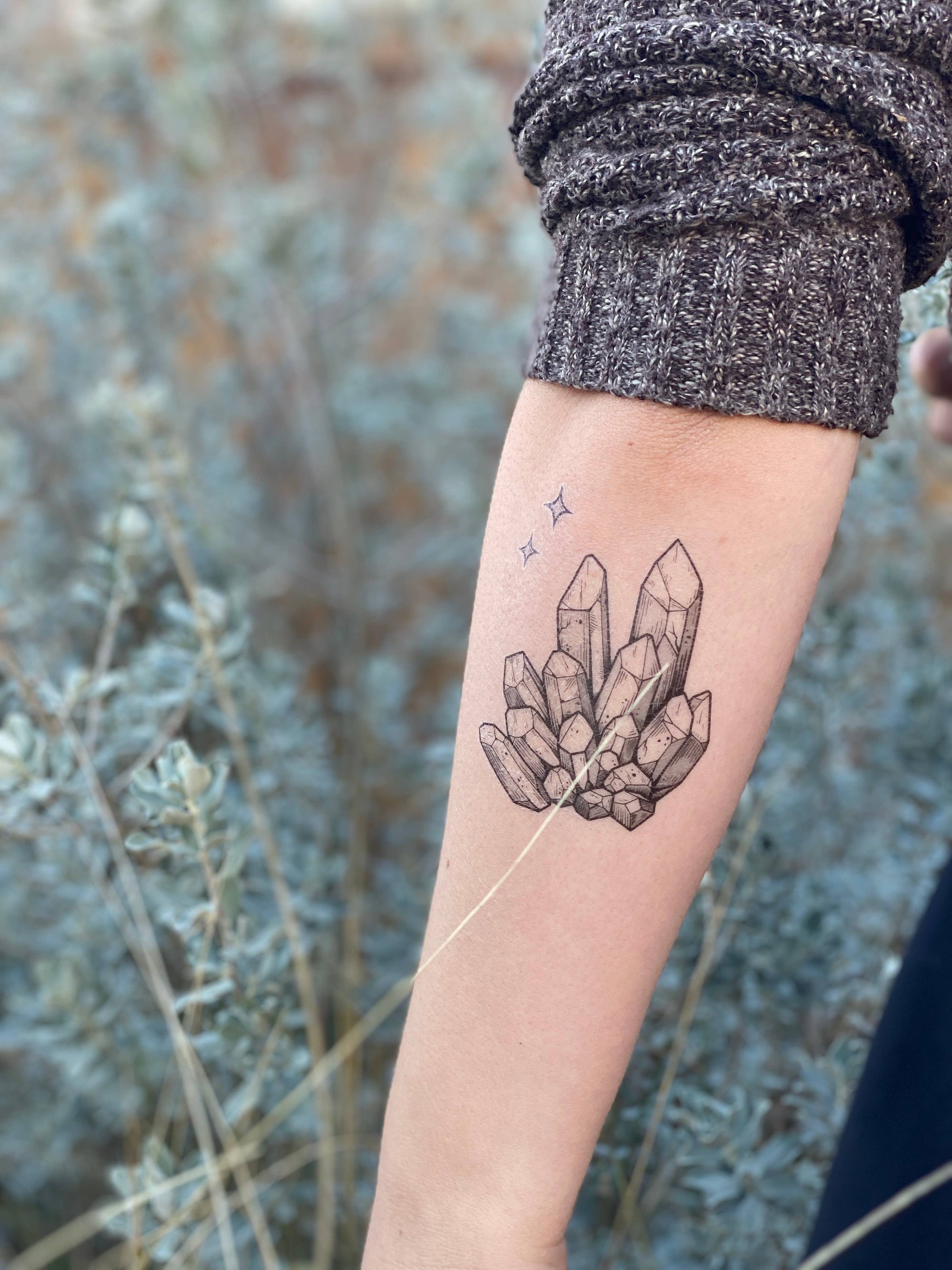 Crystal Quartz Temporary Tattoo