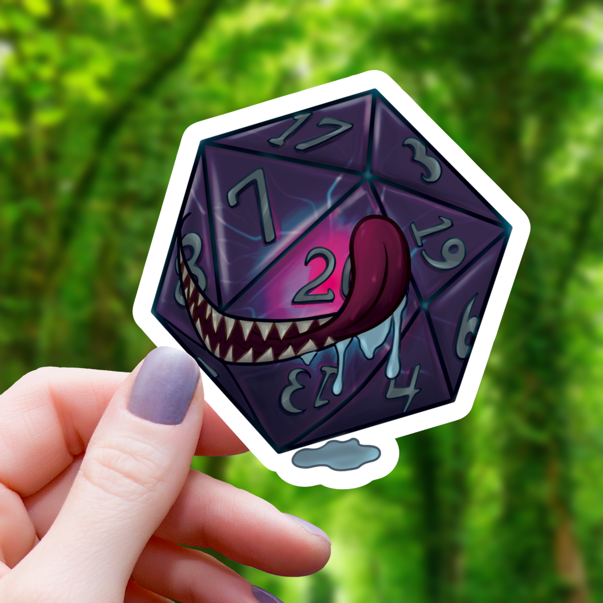 Hungry Polyhedral Mimic Monster Sticker - 3"