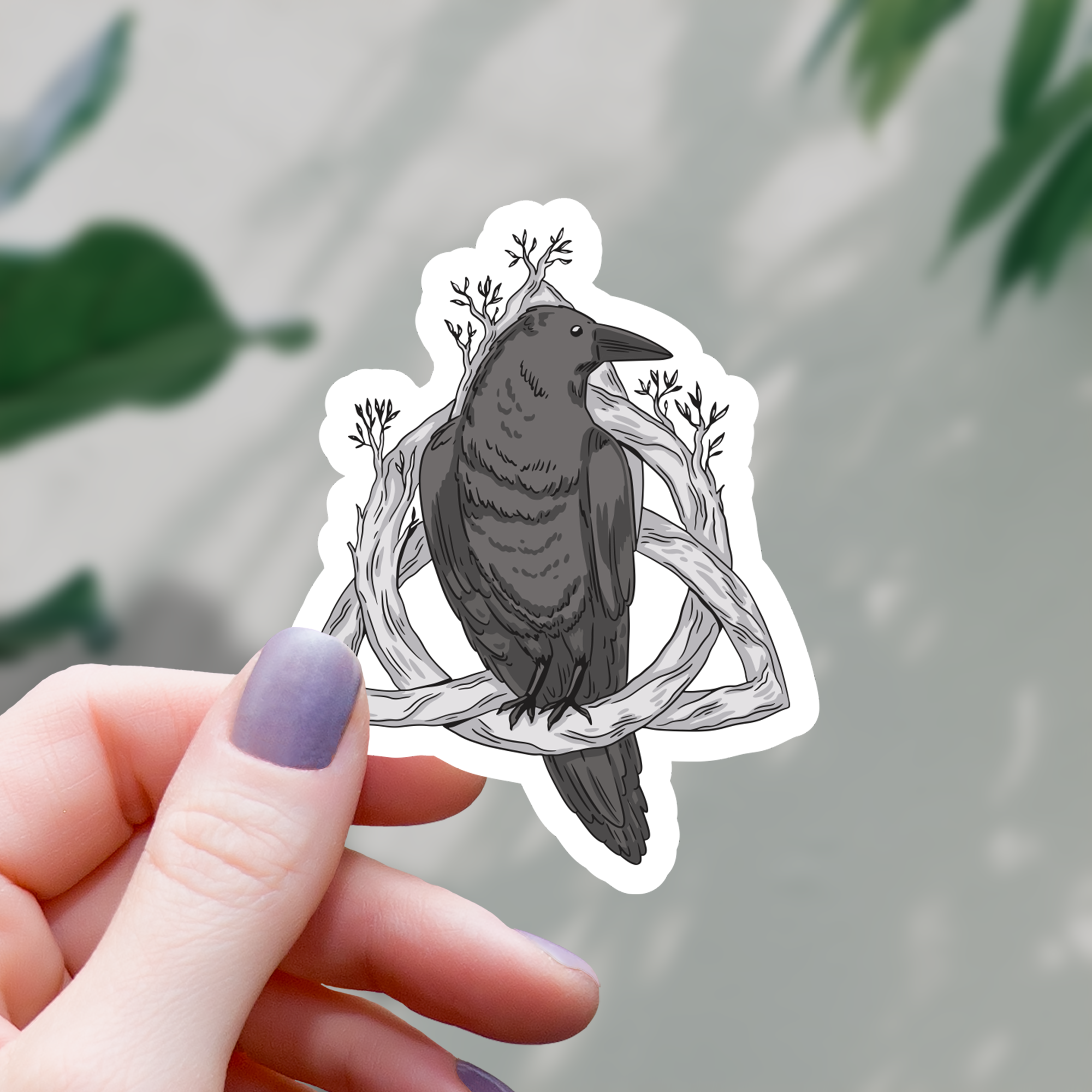 Norse Raven Sticker - 3"