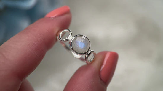 Moonstone Sterling Silver Trinity Ring