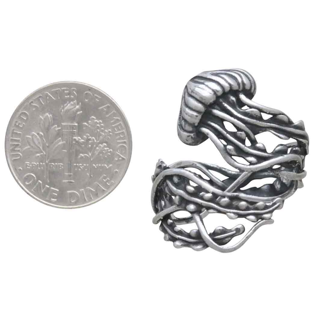 Sterling Silver Adjustable Jellyfish Ring